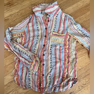 Multi print Anthropologies button down